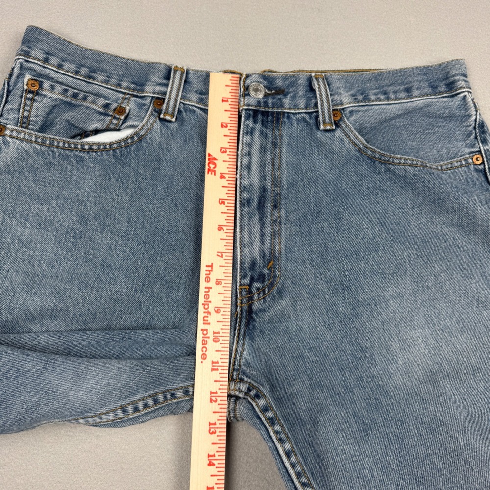 Levis 505 Regular Fit Jeans Mens 36x29 (36x25) Medium Wash Blue Straight Leg - Picture 6 of 12